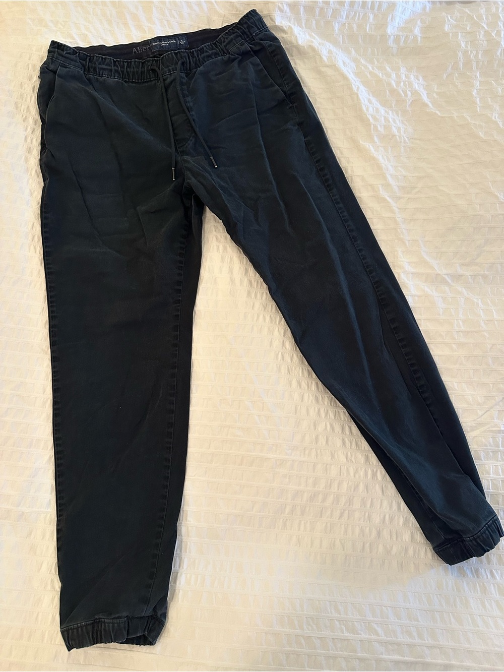 Abercrombie & Fitch Black Stretch Drawstring Pants